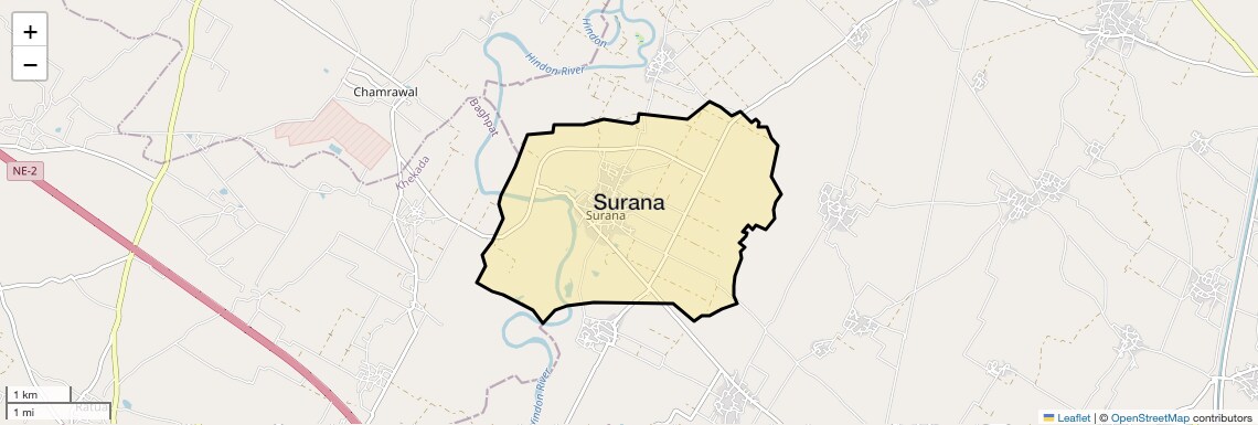 Location Map of Surana, Ghaziabad