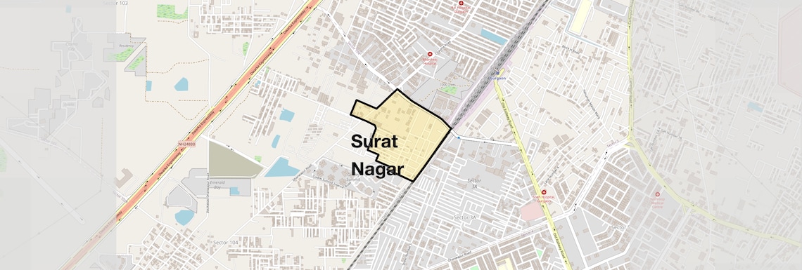 Location Map of Surat Nagar, Gurgaon