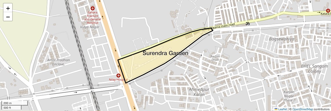 Location Map of Surendra Garden, Bhopal