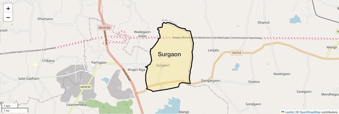 Location Map of Surgaon, Nagpur