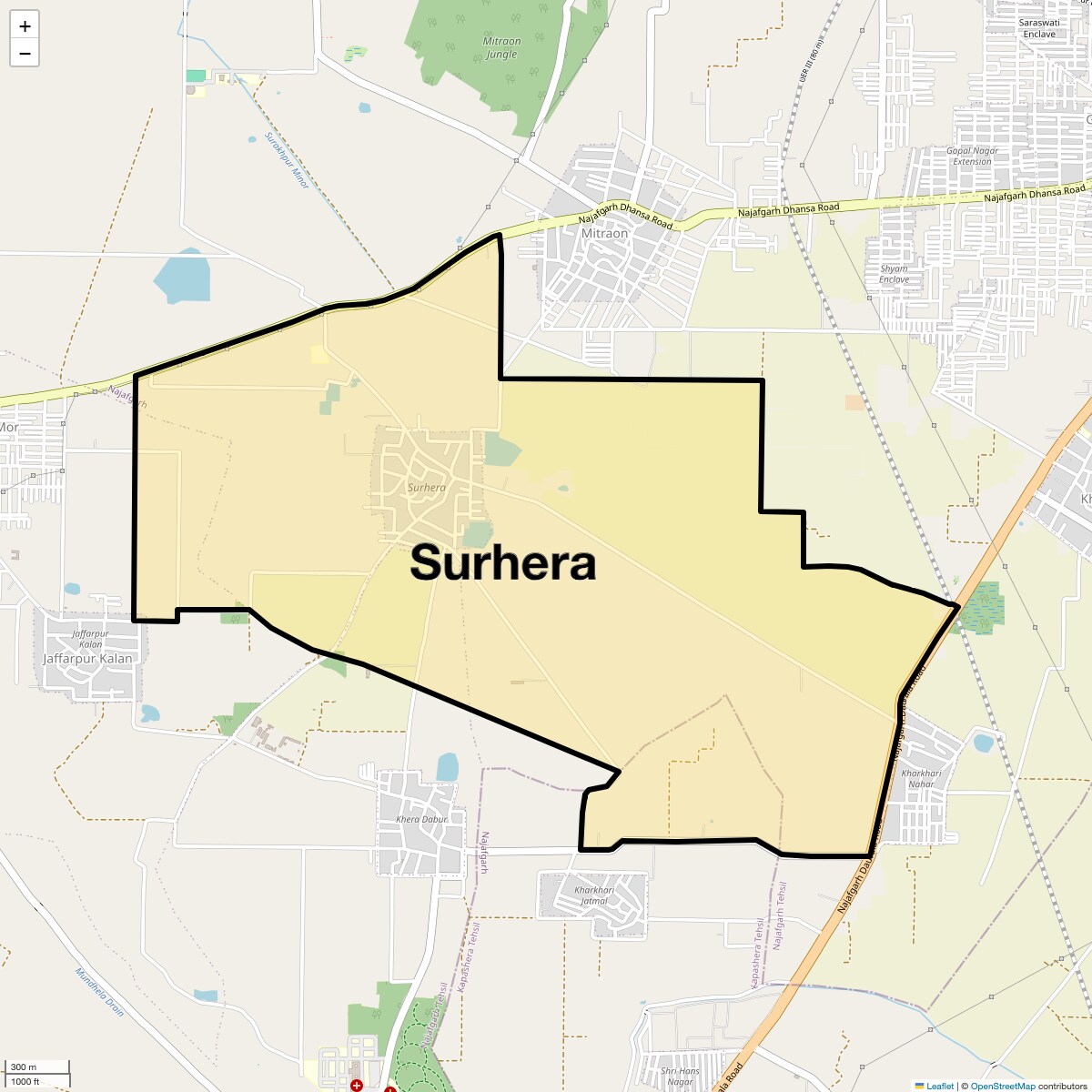 Location Map of Surhera, Delhi