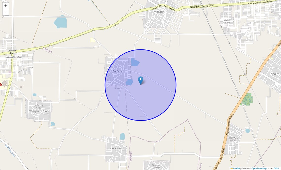 Location Map of Surhera, Delhi
