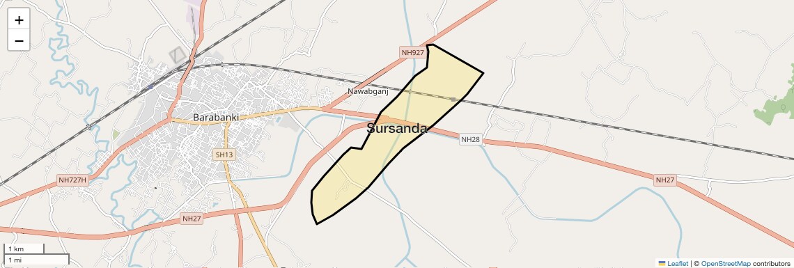 Location Map of Sursanda, Lucknow