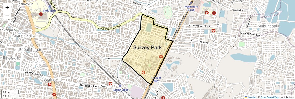 Location Map of Survey Park, Kolkata