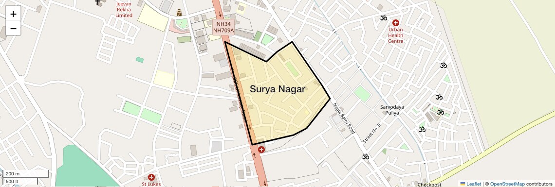 Surya Nagar Map