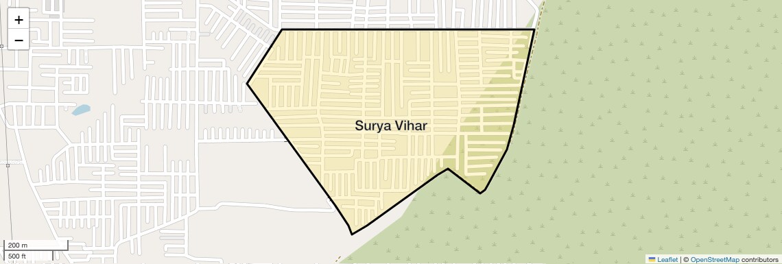 Location Map of Surya Vihar, Faridabad