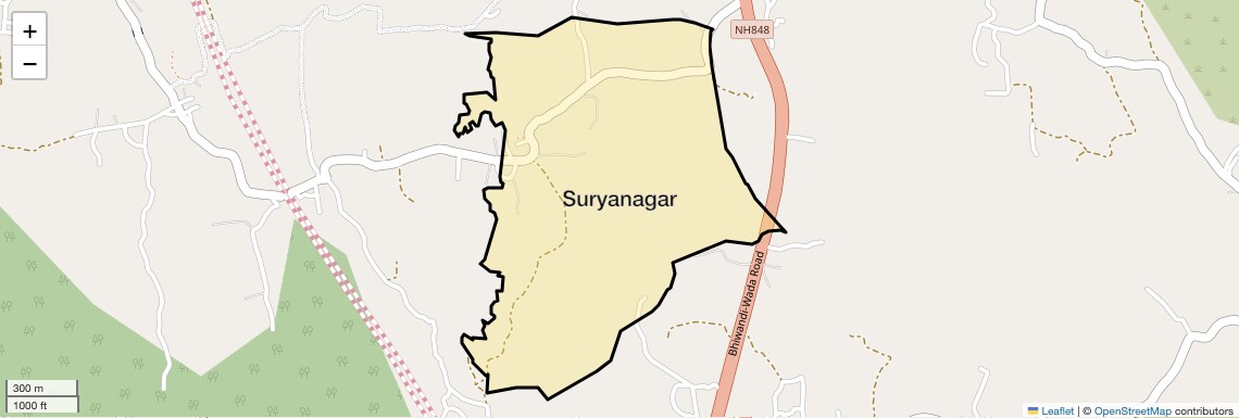 Location Map of Suryanagar, Thane