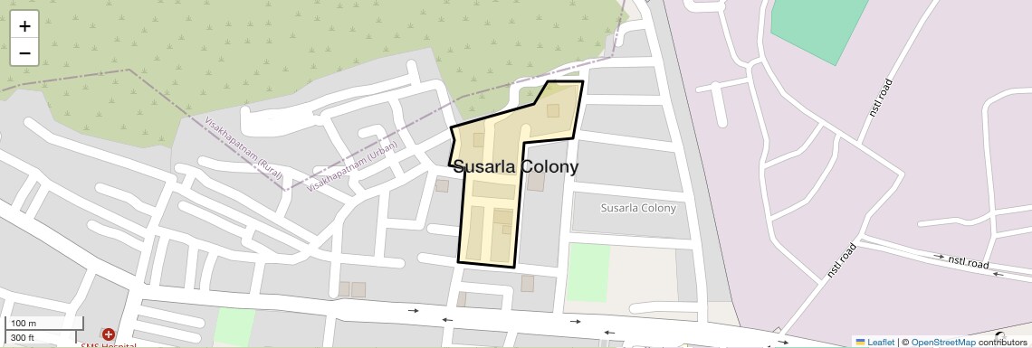 Location Map of Susarla Colony, Vizag