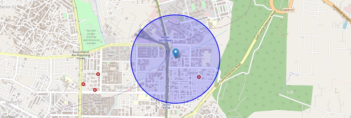 Location Map of Sushant Lok II, Gurgaon
