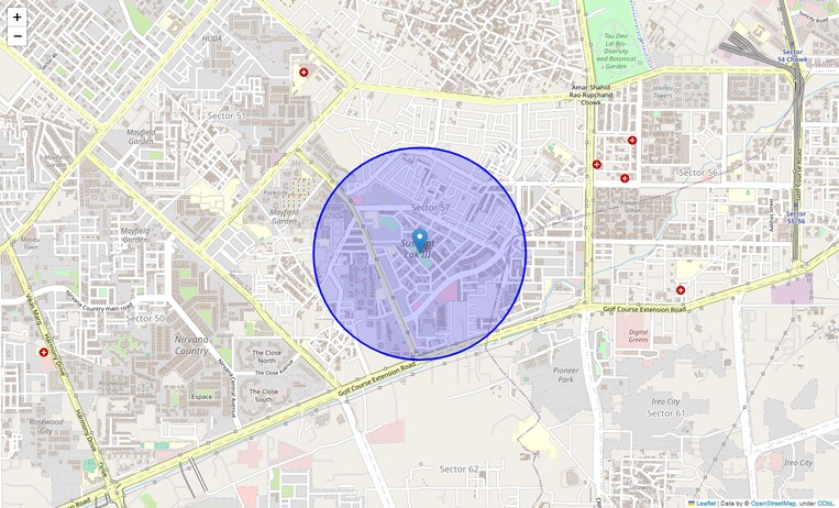 Location Map of Sushant Lok Iii