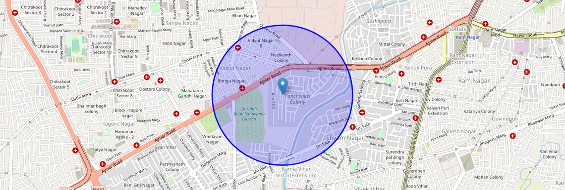 Location Map of Sushilpura, Jaipur