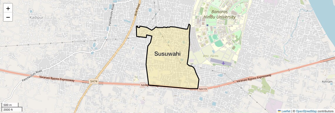 Location Map of Susuwahi, Varanasi