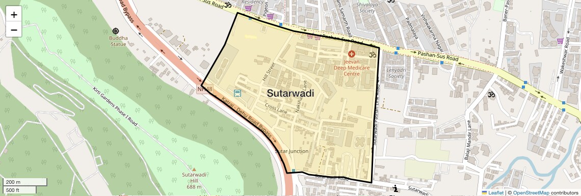 Location Map of Sutarwadi, Pune
