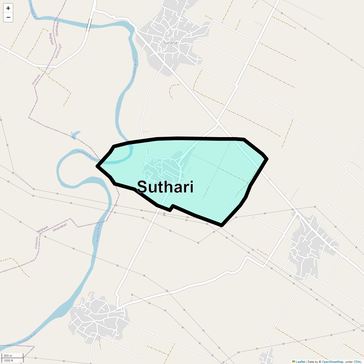Location Map of Suthari, Ghaziabad