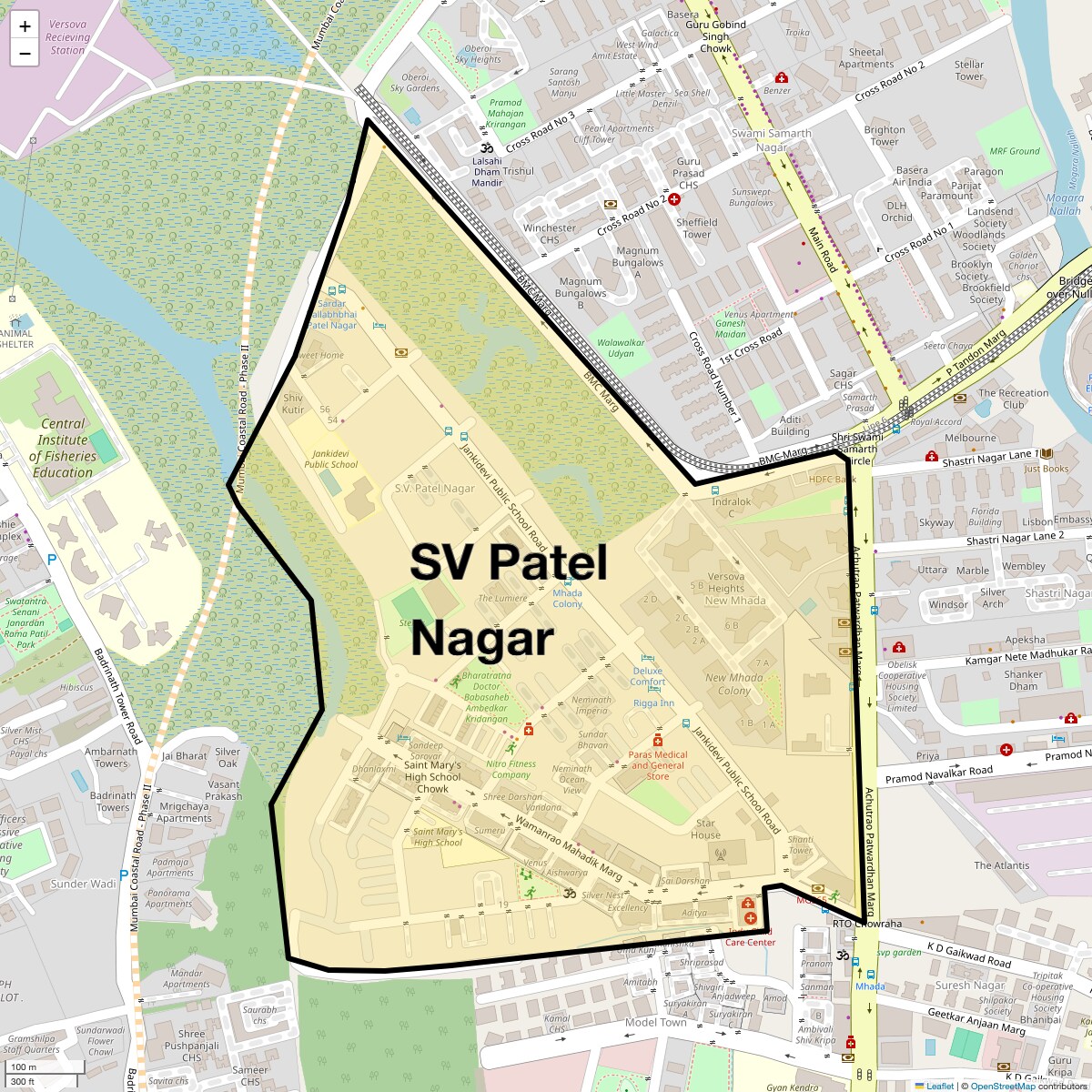 Location Map of Sv Patel Nagar, Mumbai