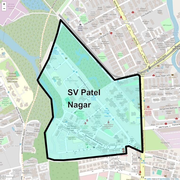Location Map of Sv Patel Nagar