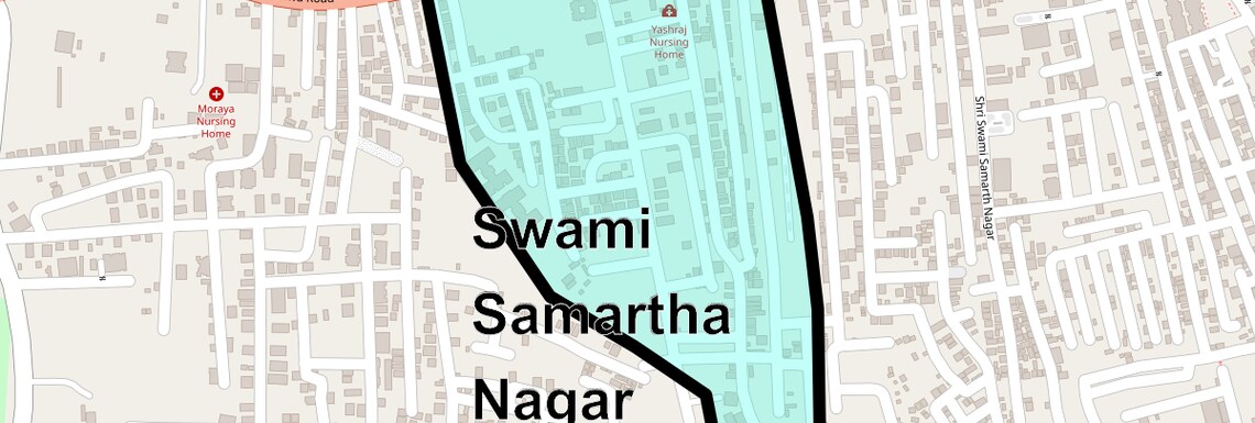 Location Map of Swami Samartha Nagar, Pune