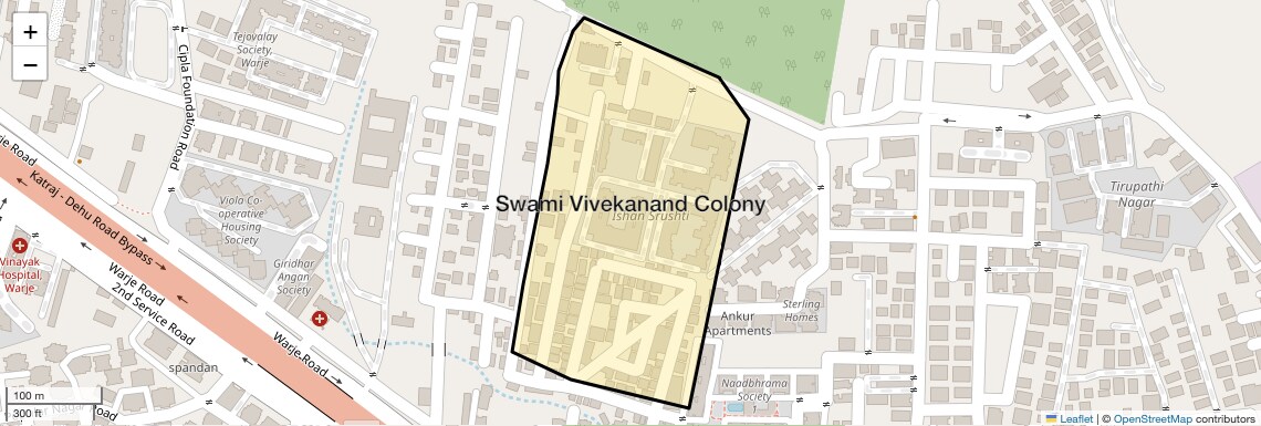 Location Map of Swami Vivekanand Colony, Pune