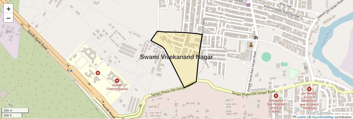 Location Map of Swami Vivekanand Nagar, Pune
