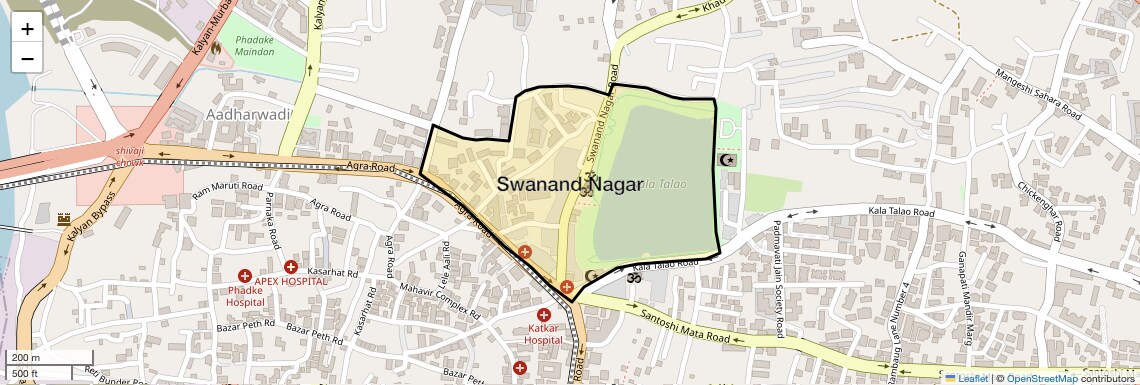 Location Map of Swanand Nagar, Thane