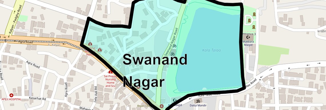Location Map of Swanand Nagar, Thane