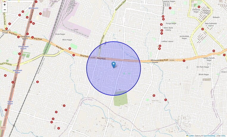 Location Map of Swaraj Nagar