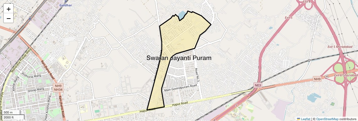 Location Map of Swaran Jayanti Puram, Ghaziabad