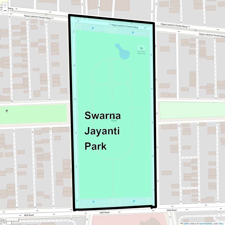 Location Map of Swarna Jayanti Park