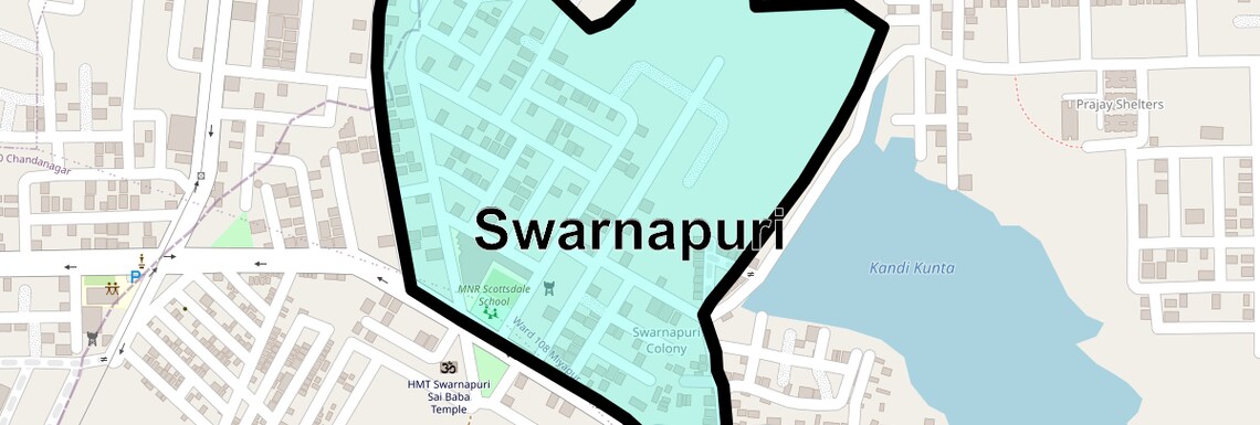 Location Map of Swarnapuri, Hyderabad