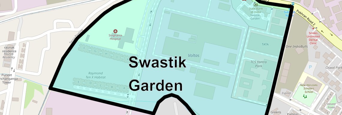 Location Map of Swastik Garden, Thane