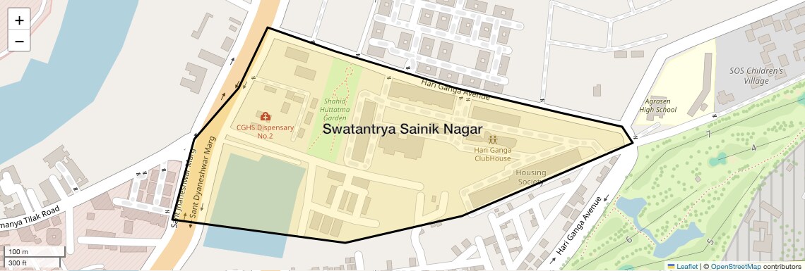 Location Map of Swatantrya Sainik Nagar, Pune