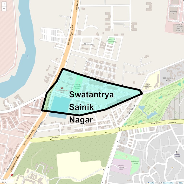 Location Map of Swatantrya Sainik Nagar