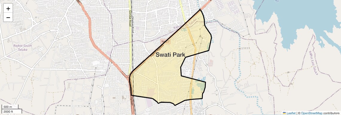 Location Map of Swati Park, Rajkot