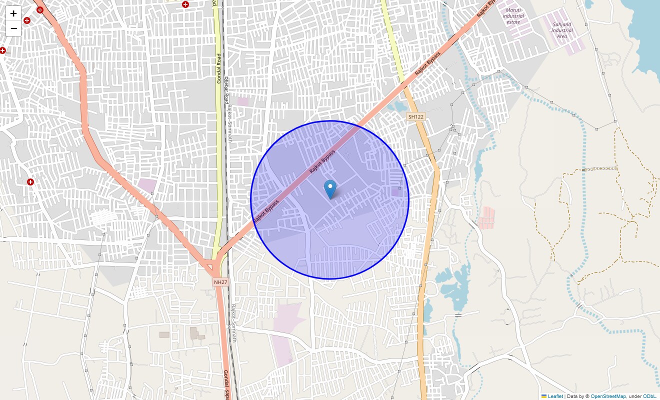 Location Map of Swati Park, Rajkot