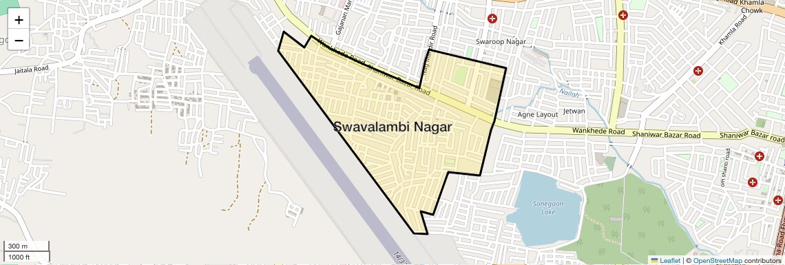 Location Map of Swavalambi Nagar, Nagpur