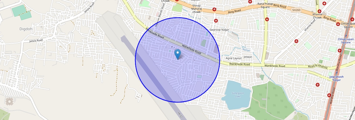 Location Map of Swavalambi Nagar, Nagpur