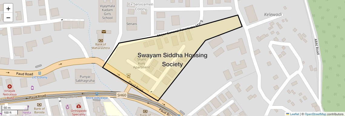 Location Map of Swayam Siddha Housing Society, Pune