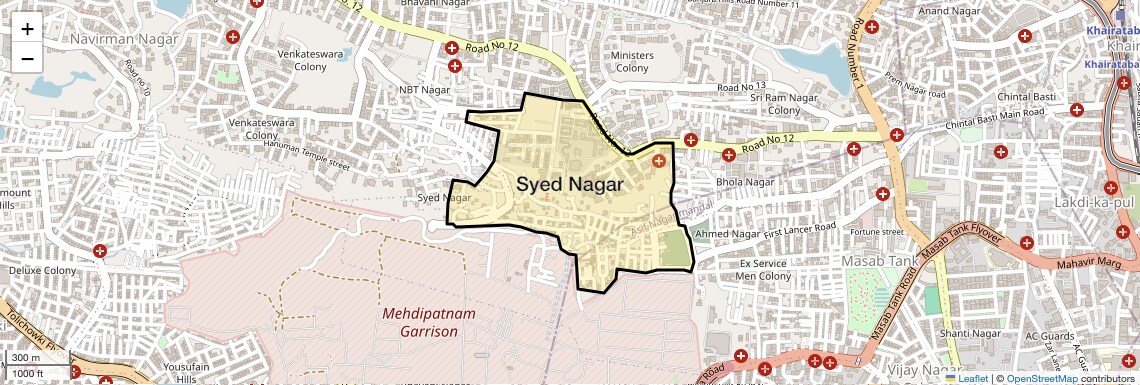 Location Map of Syed Nagar, Hyderabad