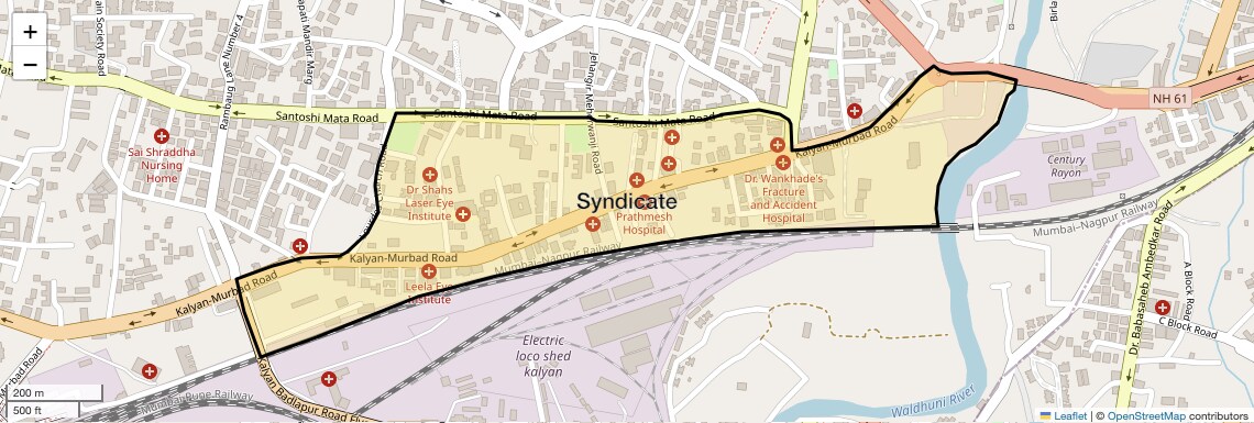 Location Map of Syndicate, Thane