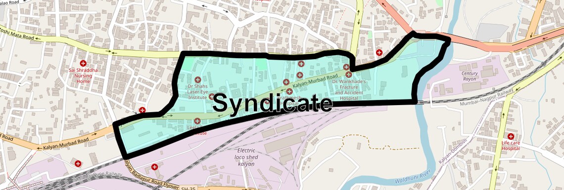 Location Map of Syndicate, Thane