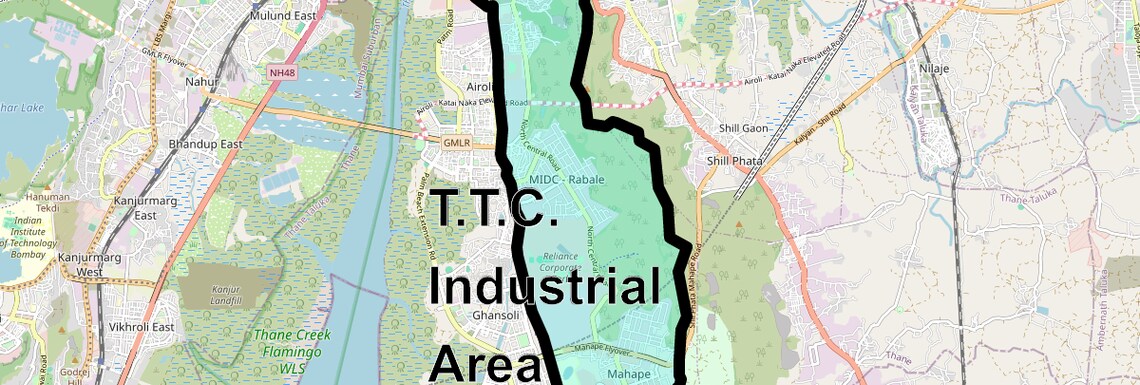 Location Map of T.T.C. Industrial Area, Navi Mumbai