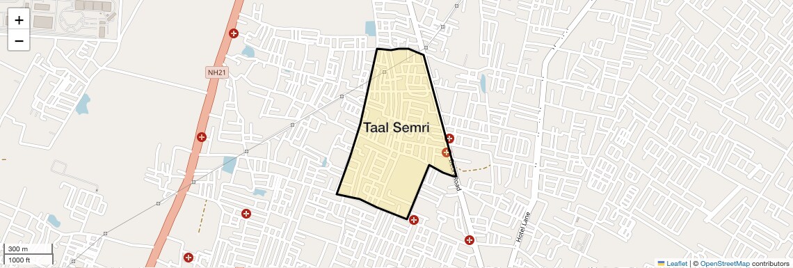 Location Map of Taal Semri, Agra