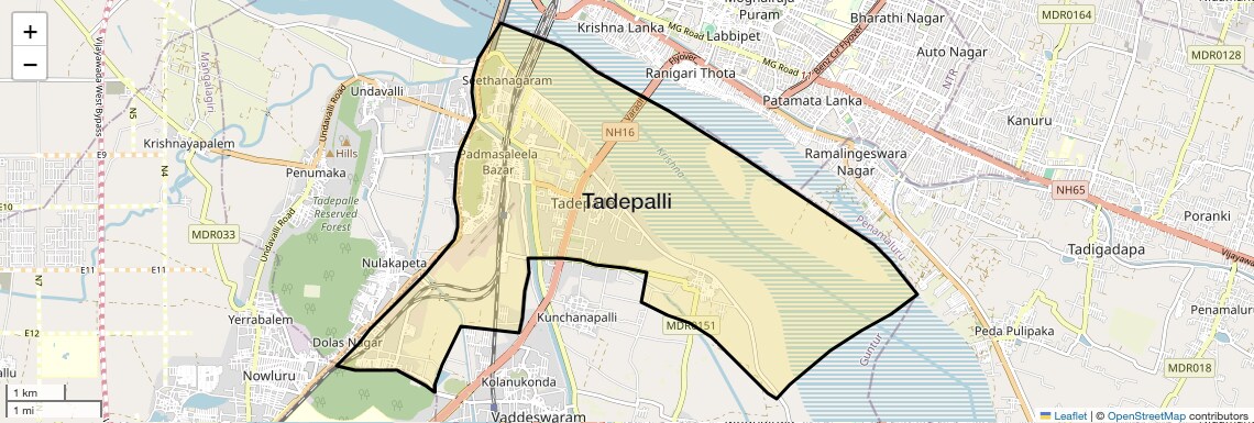 Location Map of Tadepalli, Vijayawada