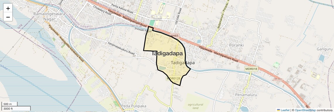 Location Map of Tadigadapa, Vijayawada