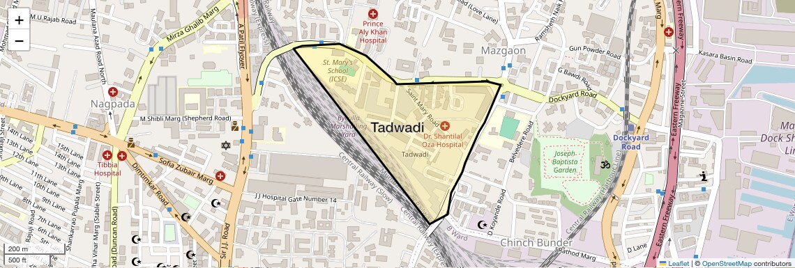 Location Map of Tadwadi, Mumbai