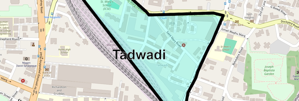 Location Map of Tadwadi, Mumbai