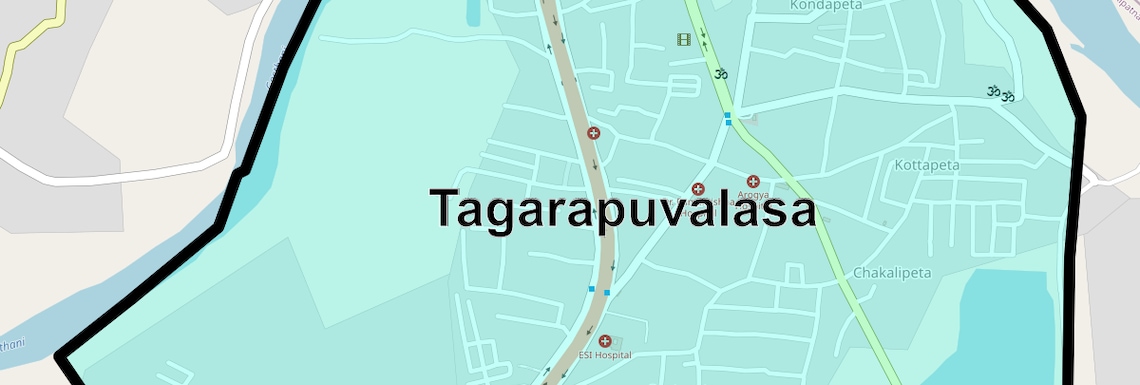 Location Map of Tagarapuvalasa, Vizag