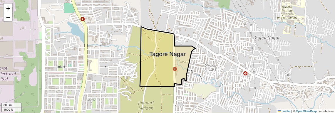 Location Map of Tagore Nagar, Bhopal