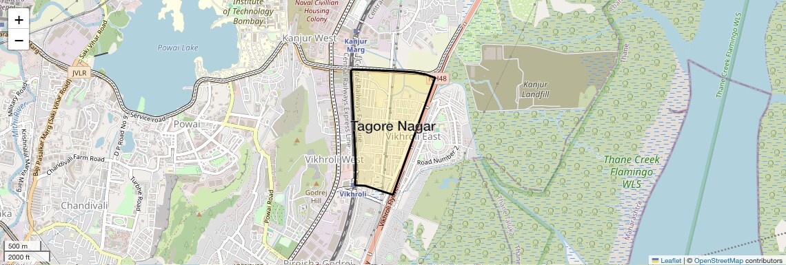 Location Map of Tagore Nagar, Mumbai