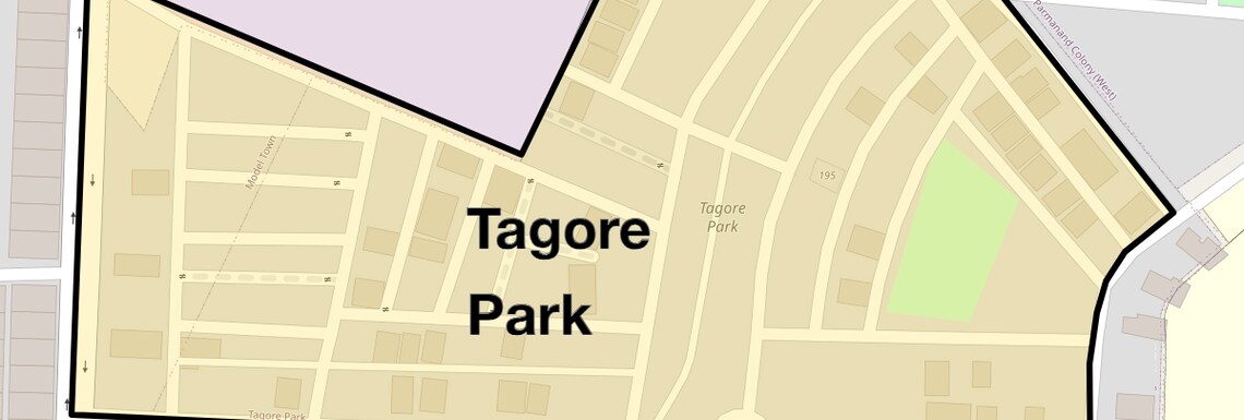 Location Map of Tagore Park, Delhi